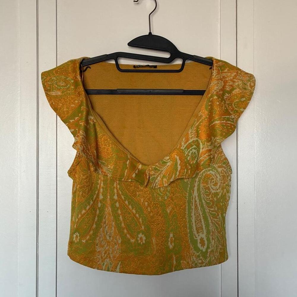 Zara yellow green paisley